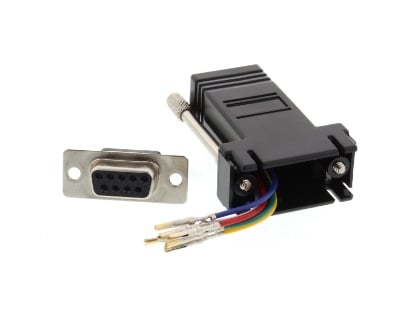 Picture of DB9 Female to RJ11/RJ12 Modular Adapter Kit, Black