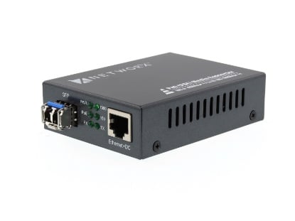 Picture of Gigabit Fiber Media Converter - 1000Base-LX, LC Singlemode, 20km, 1310nm, PoE