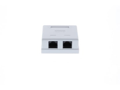 Picture of Surface Mount Box with CAT5e 110 Punch Down Terminals -Dual  RJ45 - 8 Conductor