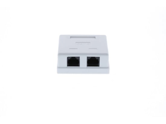 Picture of Surface Mount Box with CAT5e 110 Punch Down Terminals -Dual  RJ45 - 8 Conductor