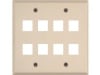 Picture of 8 Port Keystone Faceplate - Dual Gang - Ivory