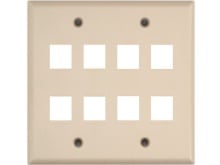 Picture of 8 Port Keystone Faceplate - Dual Gang - Ivory