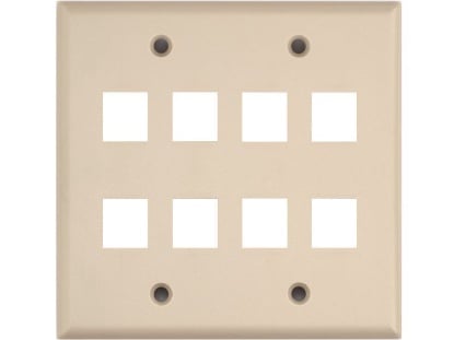 Picture of 8 Port Keystone Faceplate - Dual Gang - Ivory