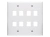 Picture of 8 Port Keystone Faceplate - Dual Gang - White