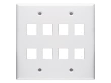 Picture of 8 Port Keystone Faceplate - Dual Gang - White
