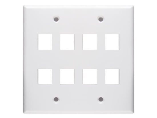 Picture of 8 Port Keystone Faceplate - Dual Gang - White