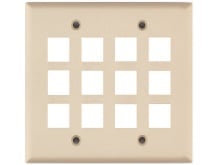 Picture of 12 Port Keystone Faceplate - Dual Gang - Ivory