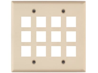 Picture of 12 Port Keystone Faceplate - Dual Gang - Ivory