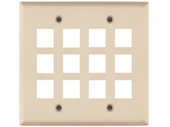Picture of 12 Port Keystone Faceplate - Dual Gang - Ivory