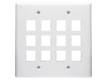 Picture of 12 Port Keystone Faceplate - Dual Gang - White