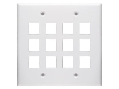 Picture of 12 Port Keystone Faceplate - Dual Gang - White