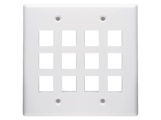 Picture of 12 Port Keystone Faceplate - Dual Gang - White