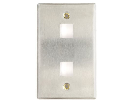Picture of 2 Port Stainless Steel Keystone Faceplate