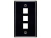 Picture of 3 Port Keystone Faceplate - Single Gang - Black