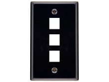 Picture of 3 Port Keystone Faceplate - Single Gang - Black