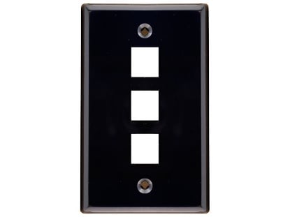 Picture of 3 Port Keystone Faceplate - Single Gang - Black