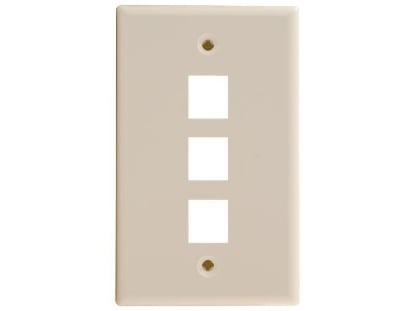 Picture of 3 Port Keystone Faceplate - Single Gang - Ivory