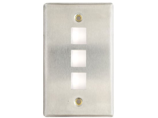 Picture of 3 Port Stainless Steel Keystone Faceplate