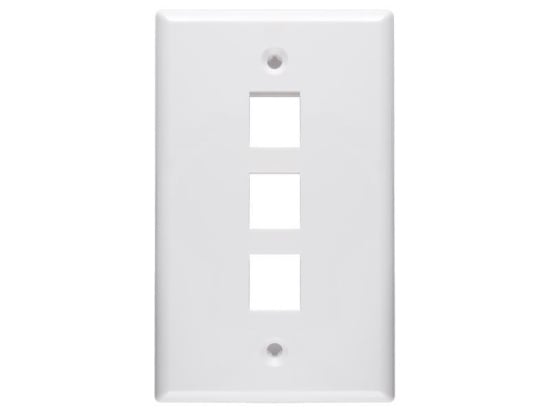 Picture of 3 Port Keystone Faceplate - Single Gang - White