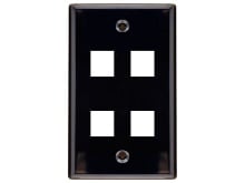 Picture of 4 Port Keystone Faceplate - Single Gang - Black