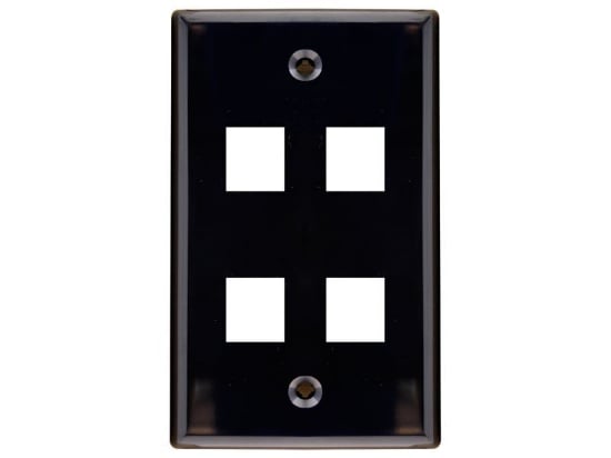 Picture of 4 Port Keystone Faceplate - Single Gang - Black