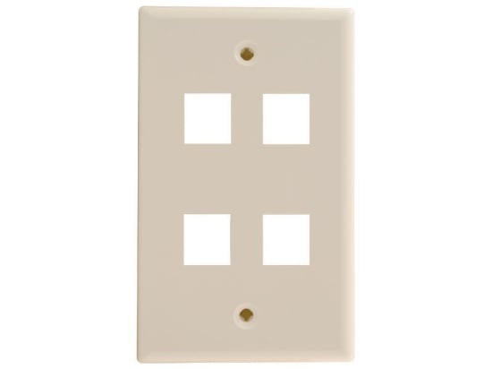 Picture of 4 Port Keystone Faceplate - Single Gang - Ivory