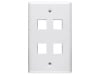 Picture of 4 Port Keystone Faceplate - Single Gang - White