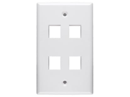 Picture of 4 Port Keystone Faceplate - Single Gang - White
