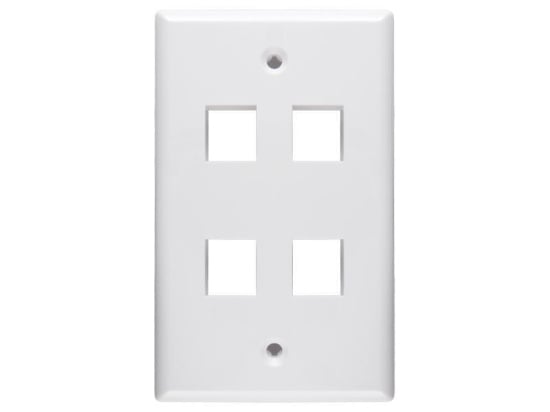 Picture of 4 Port Keystone Faceplate - Single Gang - White