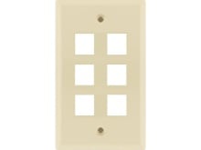 Picture of 6 Port Keystone Faceplate - Single Gang - Almond
