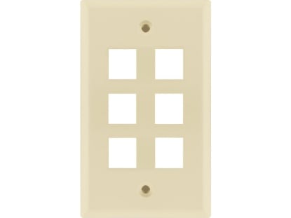 Picture of 6 Port Keystone Faceplate - Single Gang - Almond