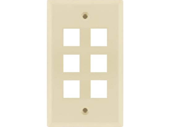 Picture of 6 Port Keystone Faceplate - Single Gang - Almond