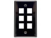Picture of 6 Port Keystone Faceplate - Single Gang - Black