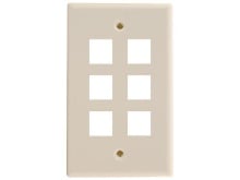 Picture of 6 Port Keystone Faceplate - Single Gang - Ivory