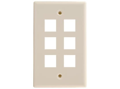 Picture of 6 Port Keystone Faceplate - Single Gang - Ivory