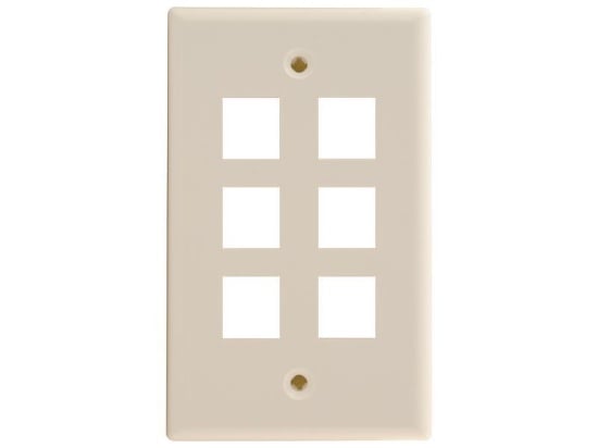 Picture of 6 Port Keystone Faceplate - Single Gang - Ivory