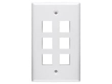 Picture of 6 Port Keystone Faceplate - Single Gang - White