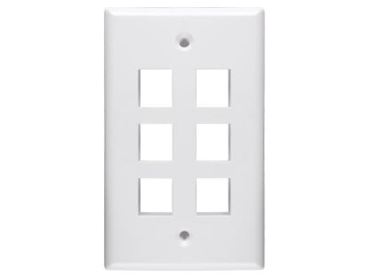Picture of 6 Port Keystone Faceplate - Single Gang - White