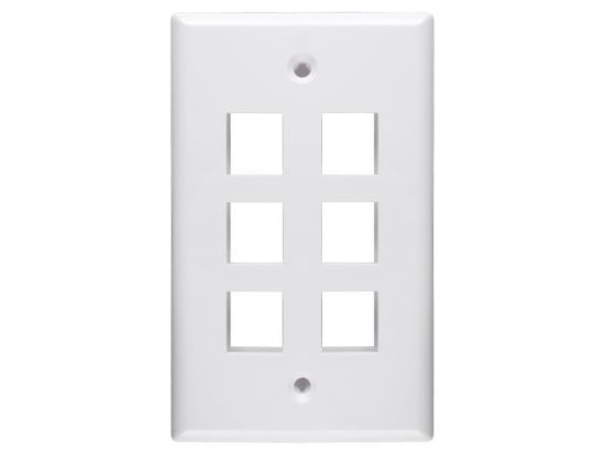 Picture of 6 Port Keystone Faceplate - Single Gang - White