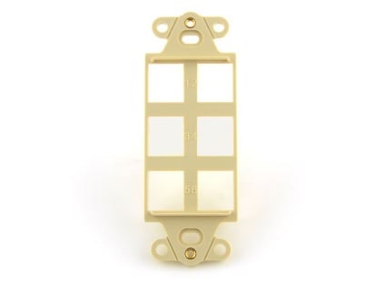 Picture of 6 Port Decorex Face Plate Insert - Ivory