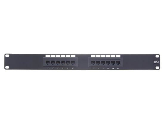 Picture of 12 Port CAT5e Rack Mount Patch Panel - 1U