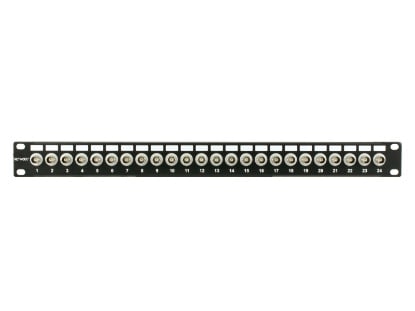 Picture of 24 Port Fully Loaded 75 Ohm Isolated BNC Coaxial Patch Panel - 1U
