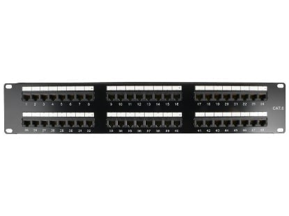 Picture of 48 Port CAT6 Rack Mount Patch Panel - 2U, TAA Compliant, RoHS Compliant