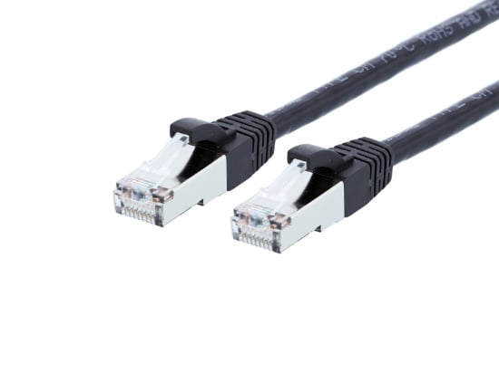 Picture of Cat8 Booted Ethernet Patch Cable, 1 ft, Black