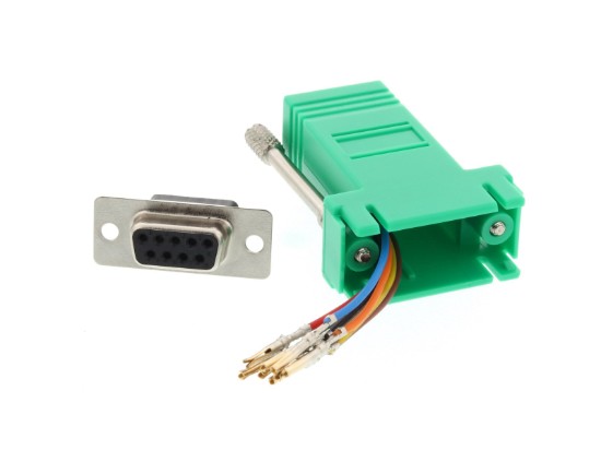 Picture of Modular Adapter Kit - DB9 Female to RJ45 - Green