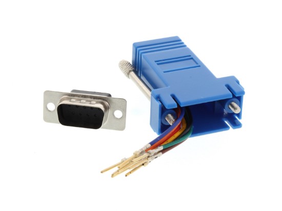 Picture of Modular Adapter Kit - DB9 Male to RJ45 - Blue