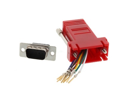 Picture of Modular Adapter Kit - DB9 Male to RJ45 - Red