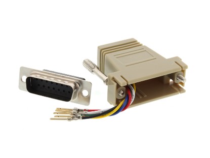 Picture of Modular Adapter Kit - DB15 Male to RJ11 / RJ12 - Beige