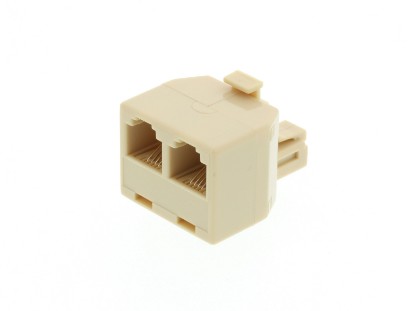 Picture of Modular Voice T Adapter - 1 Male to 2 Female (RJ11 - 6P4C for 4 Wire)