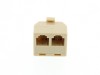 Picture of Modular Voice T Adapter - 1 Male to 2 Female (RJ11 - 6P4C for 4 Wire)